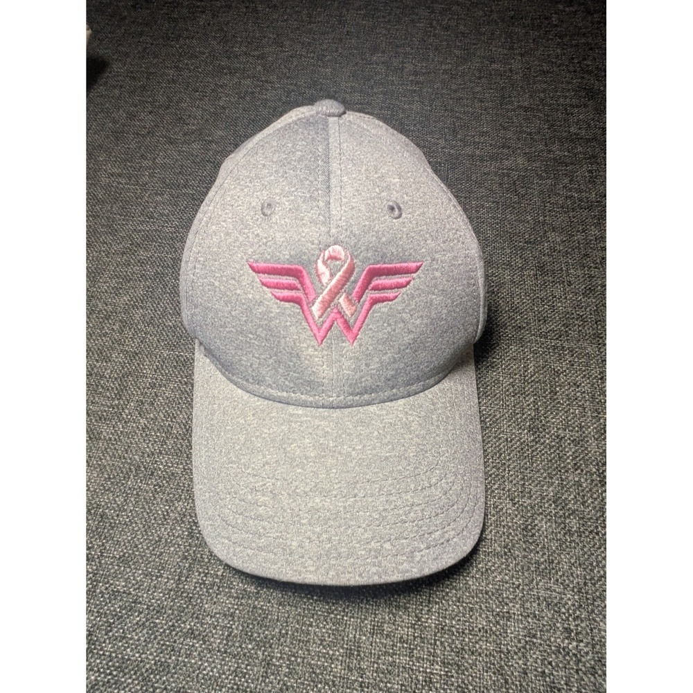 Women's Wonder Woman Pink Awareness Baseball Hat Cap Denim Curved Bill strapback